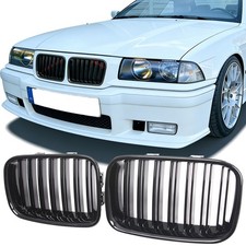 NIEREN GRILL ZIERGITTER FÜR BMW 3ER E36 1990-1996 DOPPELSTEG GLÄZEND SCHWARZ