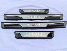For Peugeot 308 Car Accessories Black Door Sill Scuff Palte Protector Sticker 22