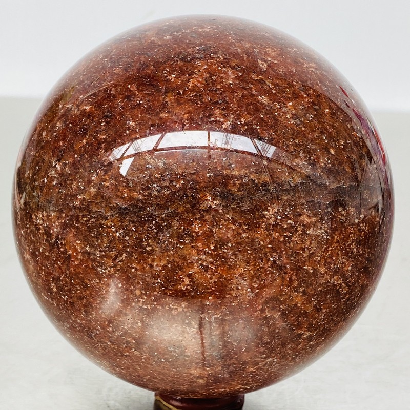 Natural strawberry Quartz Sphere Quartz Crystal Ball Reiki Healing 3220G