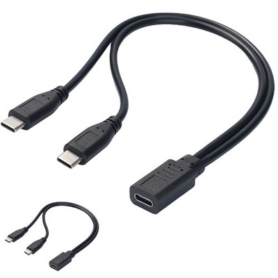 USB C Splitter Double USB C Female/Male Adapter USB Power Split Adapter