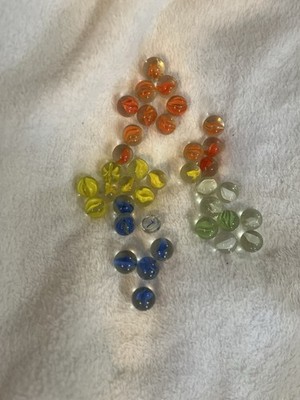 Glass Marbles; Classic Games; Toys Assorted Colors; 3 Doz Vtg. 1980 s