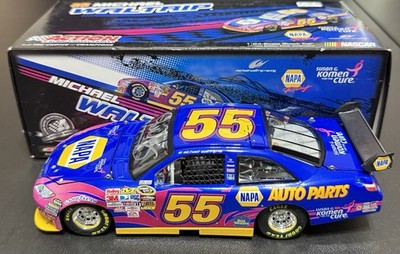 2009 Michael Waltrip #55 NAPA/Susan G. Komen Pink 1/24 NASCAR Diecast SIGNED  