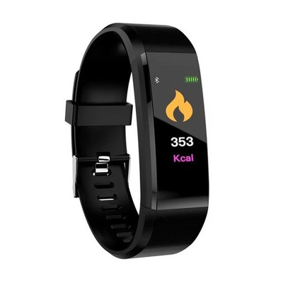ID115 PLUS Smart Fitness Bracelet Bluetooth Heart Rate Monitor Tracker Black