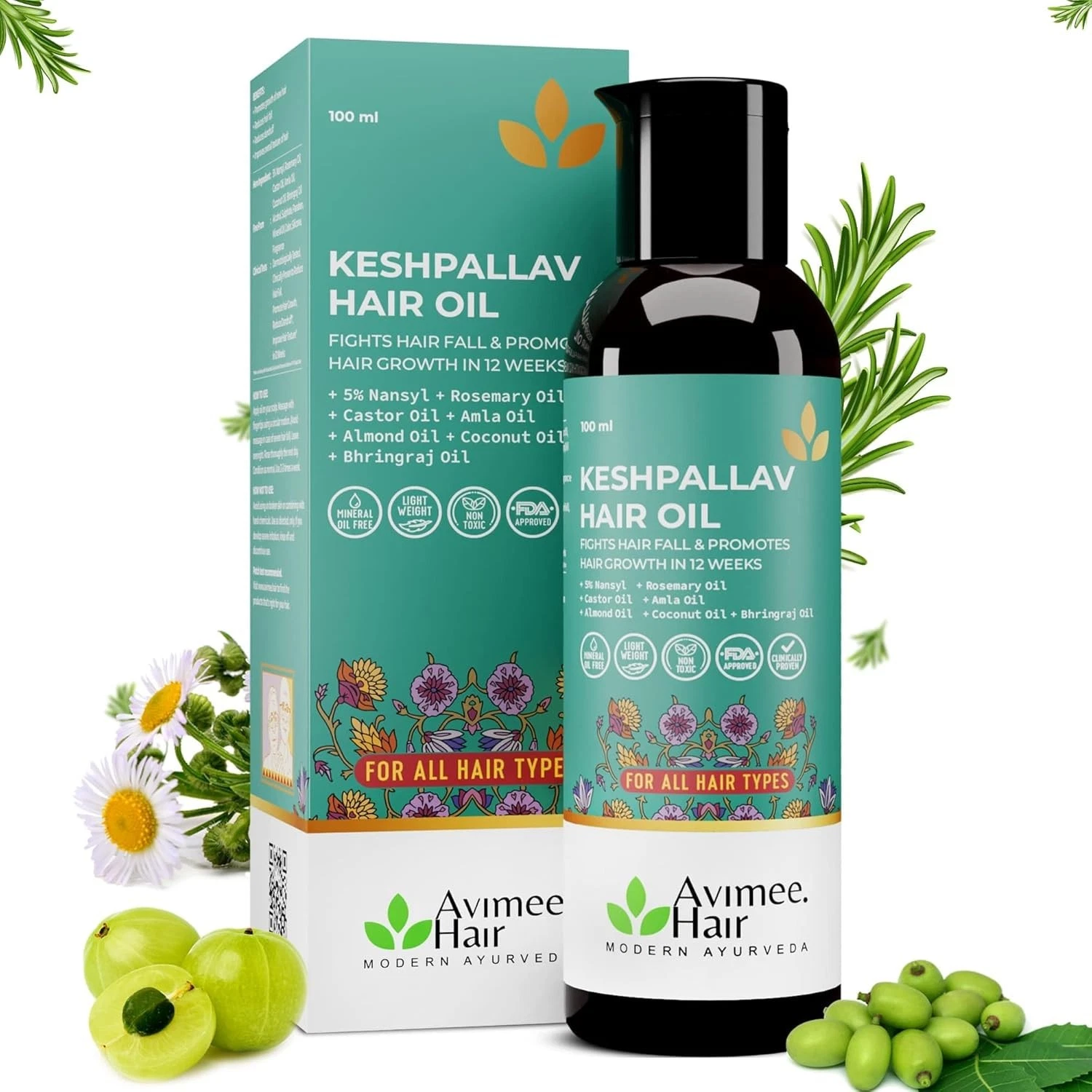 Avimee Herbal Hair Oil For Men & Women Promotes Hair Growth Oil 100 ml
Opens in a new window or tab