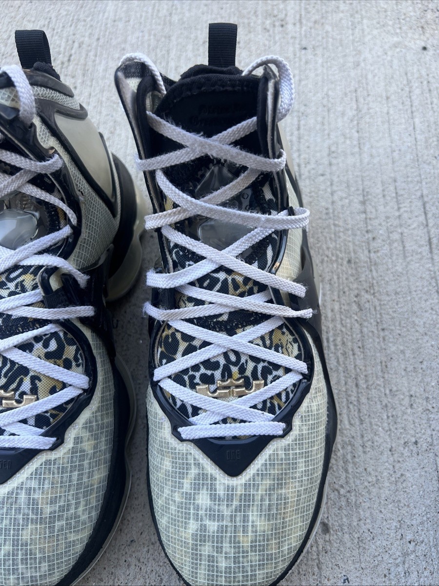 Nike Lebron 19 XIX Shoes Royalty White Black Metallic Gold 