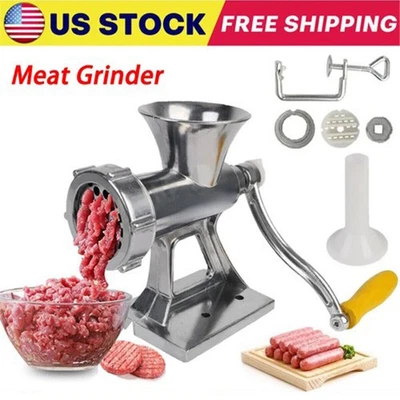 Heavy Duty Meat Grinder Mincer Stuffer Manual Sausage Filler Sauce Maker Machine