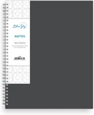 Notes Professional Notebook, Flexible Cover, Twin-Wire Binding, 8.5" X 11", Gray