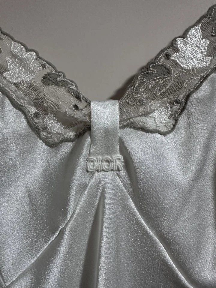Christian Dior White Lace Flare Camisole Dress Size Free Elegant Style - Image 3 of 4