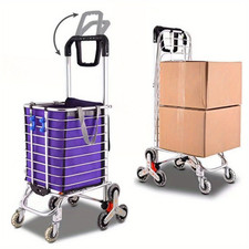 Portable Folding Rolling Cart Shopping Utility Stair Cart Heavy Duty Trolley Bag