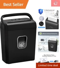 Compact 6-Sheet Micro-Cut Paper Shredder with 3.4-Gallon Waste Basket in Black