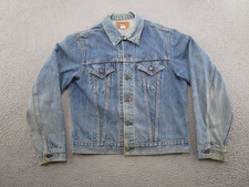 Vintage 90s Levi's Denim Button Up Trucker Jacket Medium Wash Workwear READ