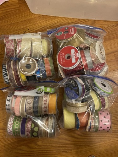 40 NASTRI MISTI RASO E STOFFA NUOVI E PARZIALI COLORI E LARGHEZZE ASSORTITI #6 - Foto 12 di 15