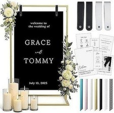 Wedding Welcome Sign Stand Gold Metal Easel Seating Chart Holder R019