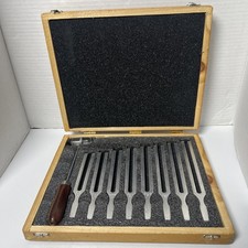 Vintage Tuning Fork Set w/ Mallet Music Violin Piano Hearing Sound Vibration HTF