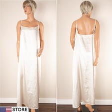 AMOUREUSE Slip Plus Size 2X Gown Long Maxi Nightgown Sleeveless Y2k Ivory Satin
