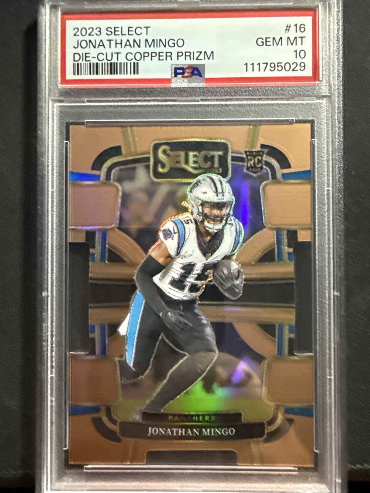 2023 Panini Select - Concourse Jonathan Mingo #16 Copper Prizm Die-Cut /299 (RC)