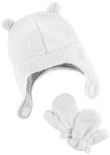 Simple Joys by Carter's Kid's Hat and Mitten Set Hat, ivory, 0-9 Months