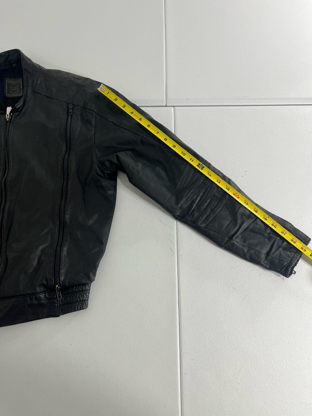 echt leder leather jacket Black Multiple Zippers … - image 5