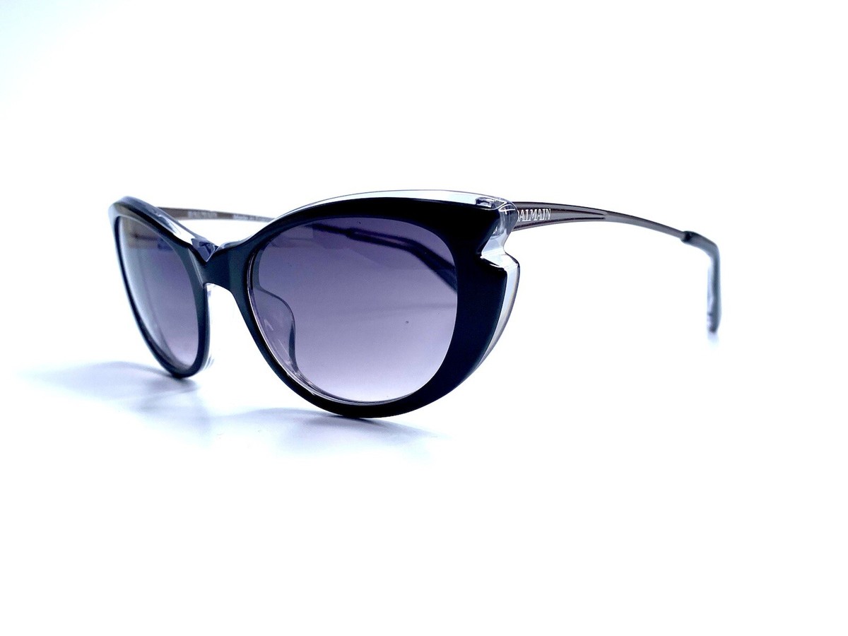 Balmain Black Silver Cat Eye Gray Lens Sunglasses France BL  display picture 1