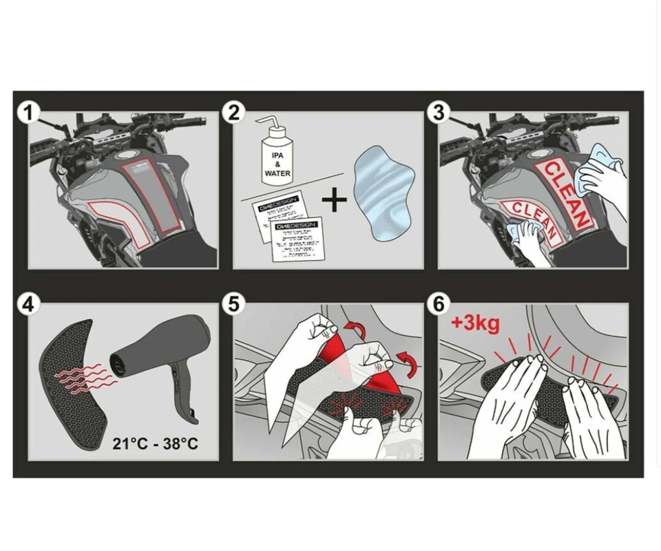 DUCATI PANIGALE V4 Streetfighter Rubber Anti slip Tank Pads - Image 4 of 4