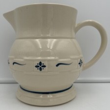✨Longaberger Pottery Large 2 Qt Milk Pitcher, Classic Blue, Made in USA - NEW✨