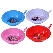 Zak Greenbrier Designs Character Plastic Bowl with Built-In Straw for Kids