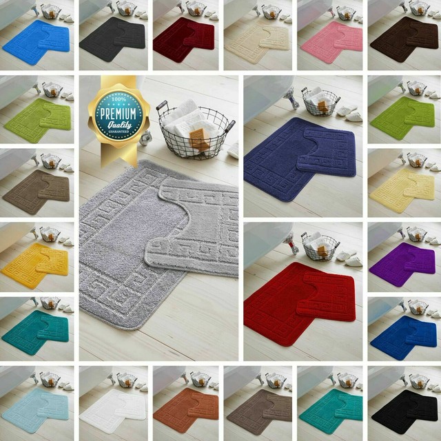 Diamante Sparkle 100 Cotton Heavy 2 Piece Bath Mat Pedestal Bathroom Toilet Set Black For Sale Ebay