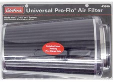 Edelbrock 43690 Pro-flo Air Filter Cone 10.5 Tall Blackchrome