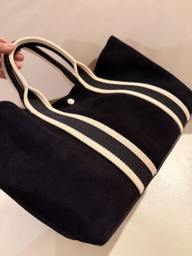NWT THEORY DAY TOTE SHOULDER BAG BLACK SOFT COW SUEDE CLUTCH $395 - Picture 4 of 7