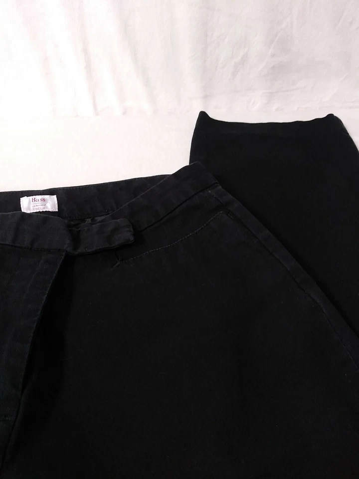 Pantalones bajos para mujer 4 vestidos tiro medio recto frente plano pantalones de carrera elásticos Foto 4 de 4