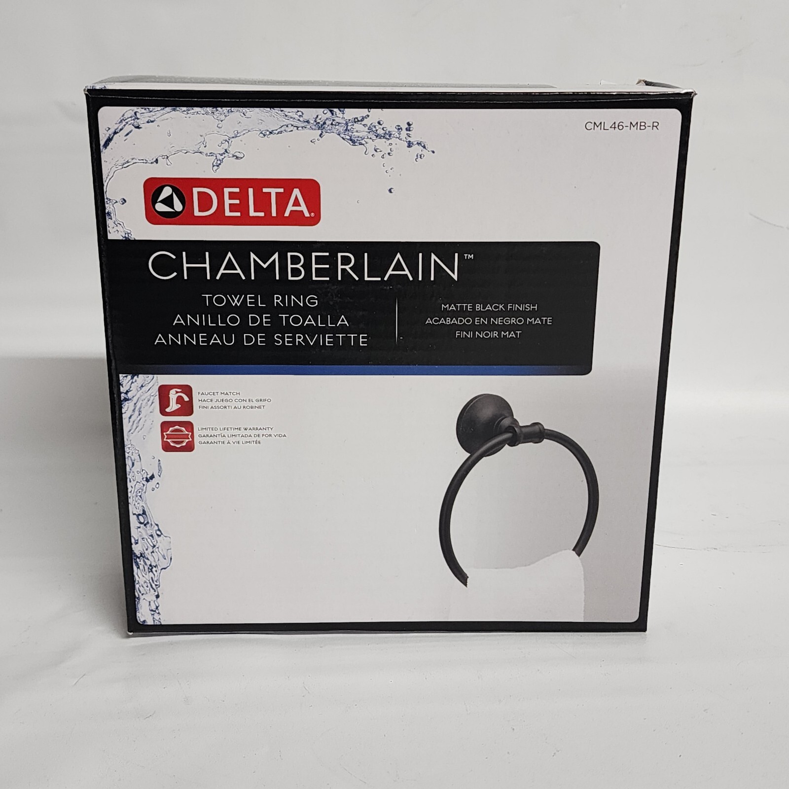 Delta, Chamberlain Round Closed Towel Ring Bath Hardware Accessory In