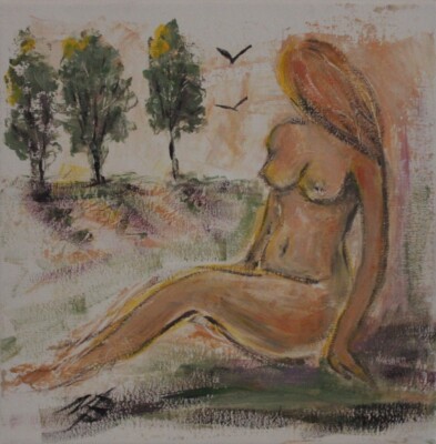 NB-ART*Nu*30x30cm*ORIGINAL*Kunst*Landschaft*Akt*Erotik*Malerei*handgemalt*UNIKAT