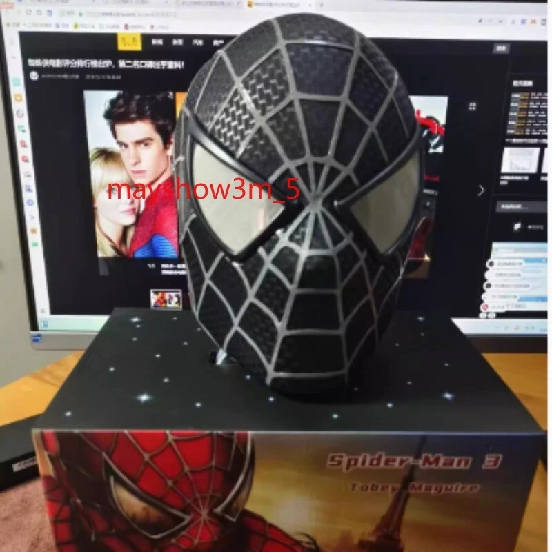 1:1 蜘蛛侠 Tobey Maguire 抽油烟机面具 3D 头饰成人可穿戴万圣节礼物 — 第 3/4 张图片