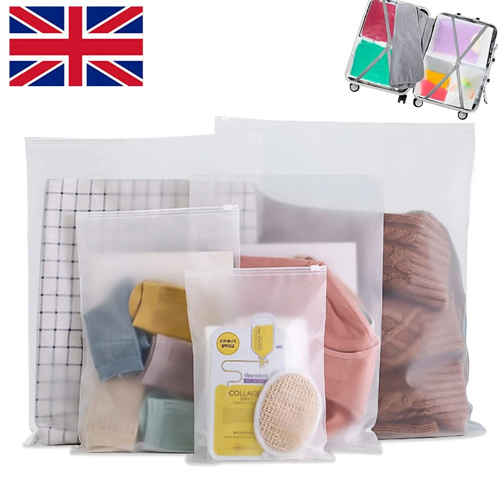 20X Travel Clothes Bags Frosted Resealable Bag Plastic Zip-lock Seal  Storage Bag | eBay
