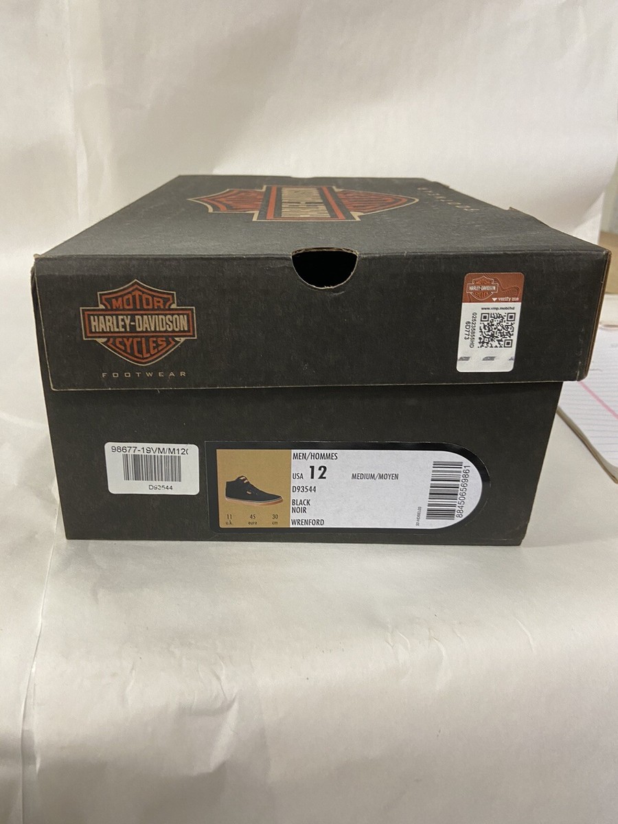 Harley-Davidson Men's Wrenford Black Canvas Sneakers D93544 D93545