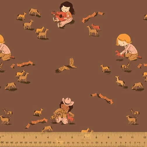 Far Far Far Away 3 Heather Ross 23 cuartos gruesos telas Windham guitarras vaqueras Foto 4 de 4