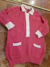 Gitano Collared Polo Sweatshirt Size Medium Pink Womens Jumper Vintage #S106/107