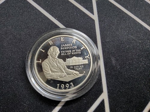 1993-S James Madison PP Silber Half Dollar im Plastiketui