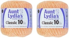 2 BALLS Aunt Lydia's Classic Crochet Thread Size 10-Light Peach 0424 Coats Clark
