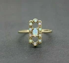 2CT Oval Cut Lab-Created Opals Vintage Wedding Women Ring 14K Yellow Gold Finish