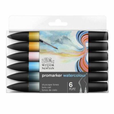 Winsor & Newton Promarker Watercolour Twin Tip Markers 6 Colour - Skyscape Tones