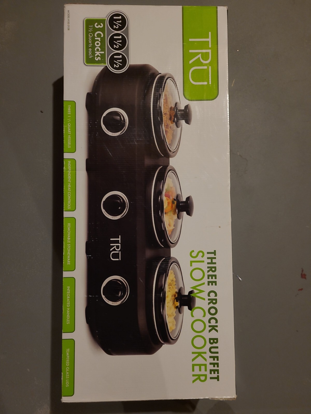 Tru Triple Crock Buffet Slow Cooker Silver