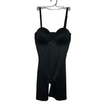 Spanx Suit Your Fancy Strapless Cupped Mid-Thigh Bodysuit Black Small NWOT