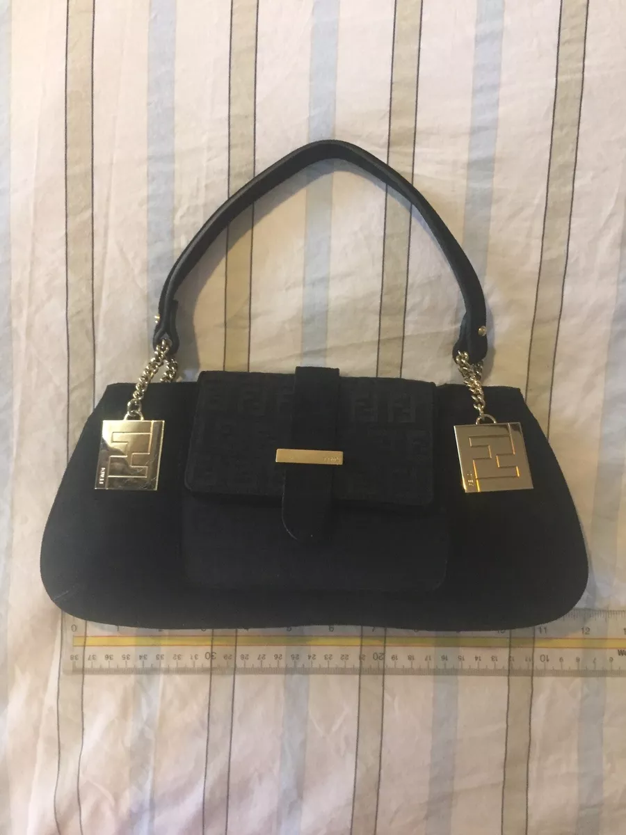 Buy Fendi Handbag 11 Black Soft Leather Small Graphy Hobo (J578)