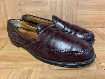 RARE  Alden Restoration Cherry Brown Leather Penny Loafer Size 12 AAA USA Made