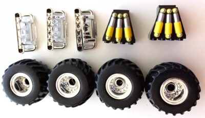 Mega Blocks Lot Of 9 Vehicle Truck Parts Wheels