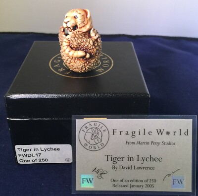 Harmony Kingdom MRP`s~ Fragile World ~Tiger in Lychee~ NIB~ David Lawrence ~178