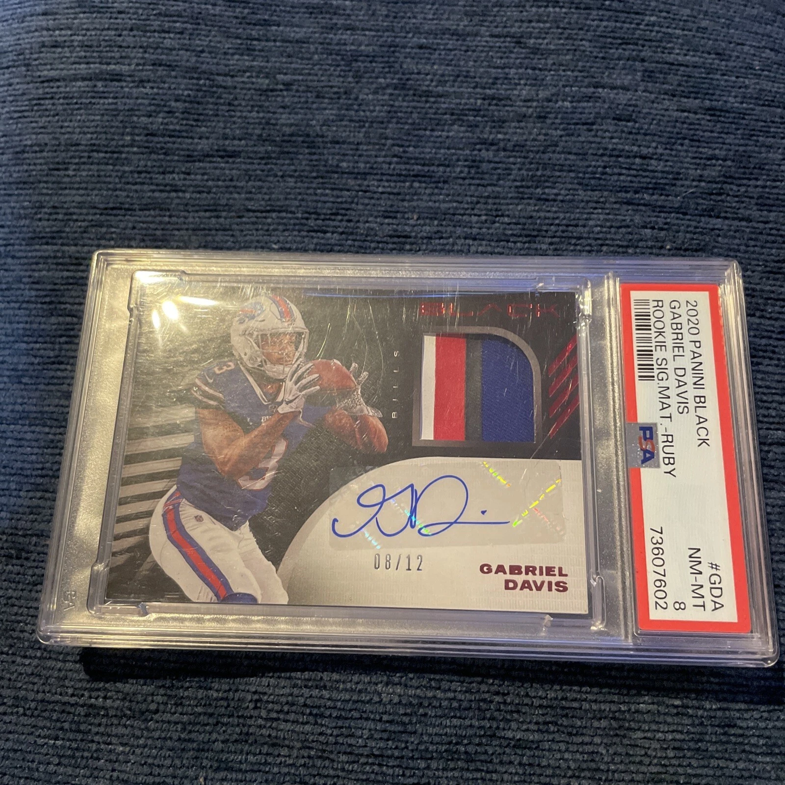 Gabriel Davis Panini Black Rookie Signature Materials #GDA Ruby