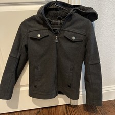 NEW BOYS URBAN REPUBLIC HOODED GRAY JACKET M 10-12