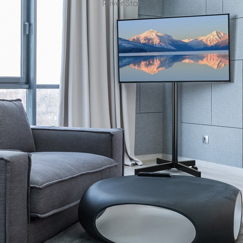 Soporte de piso para carro de TV extraíble universal para TV de 23-55 pulgadas con rueda de silencio - Imagen 9 de 10